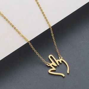 NEW Gold Middle Finger FU Necklace